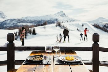Spaghetti Pfanne auf der Skihütte in Colfosco